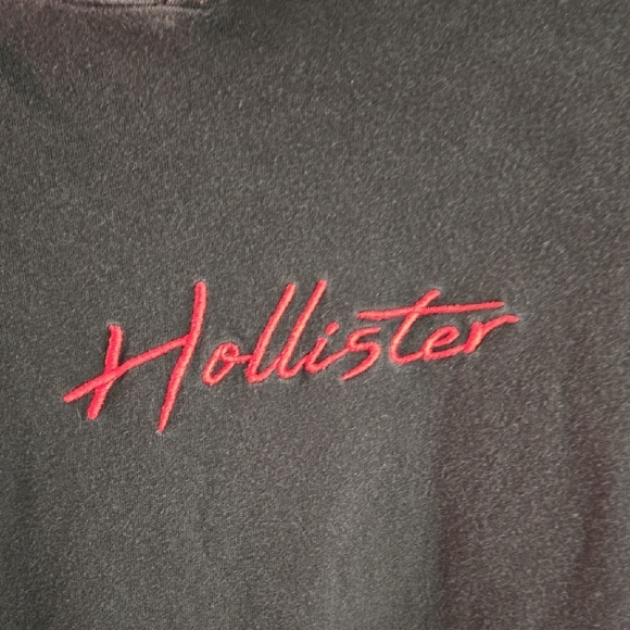 Hollister Dark Black Hoodie with Red Logo - Picture 3 of 11